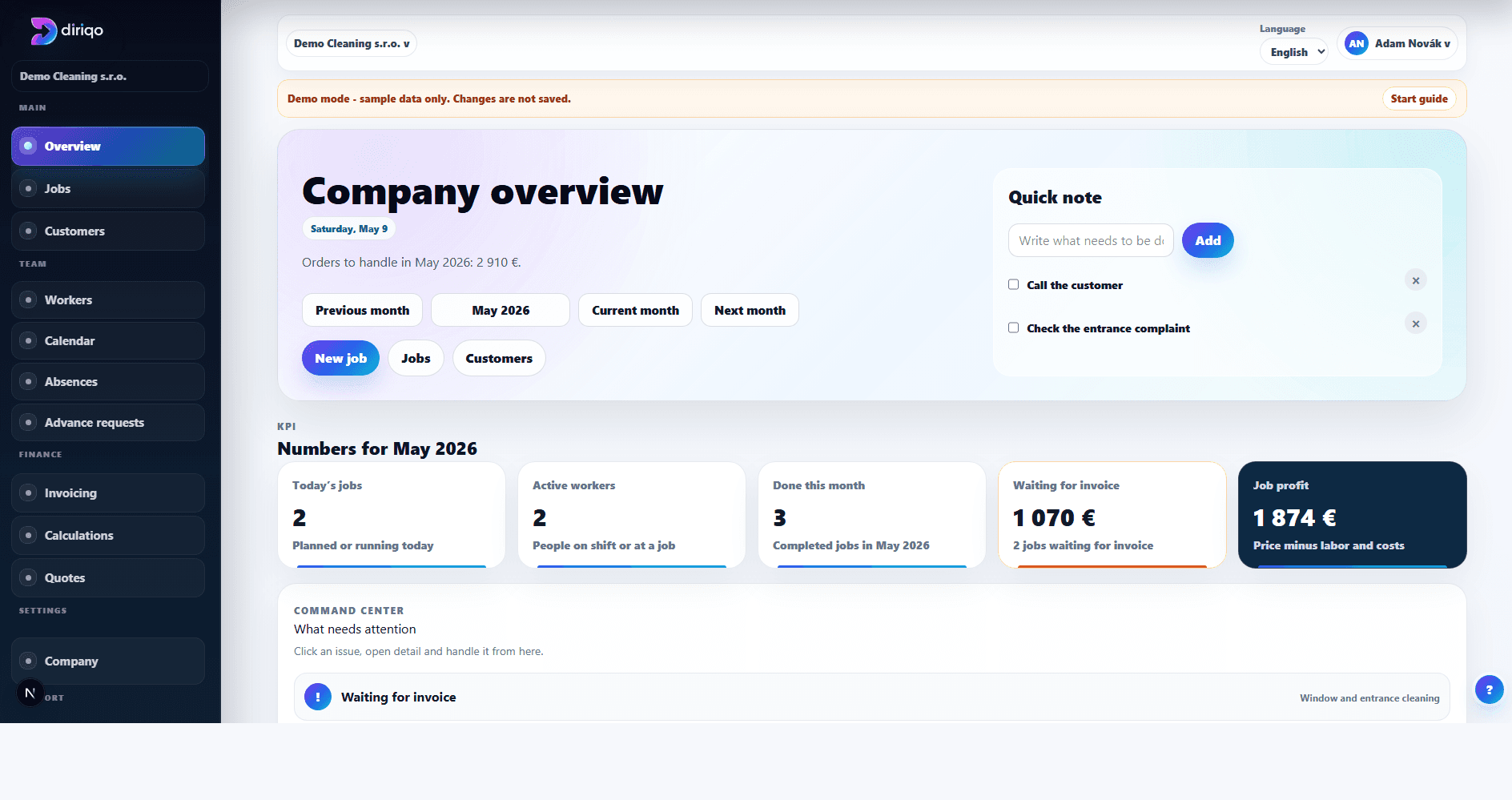 Job overview