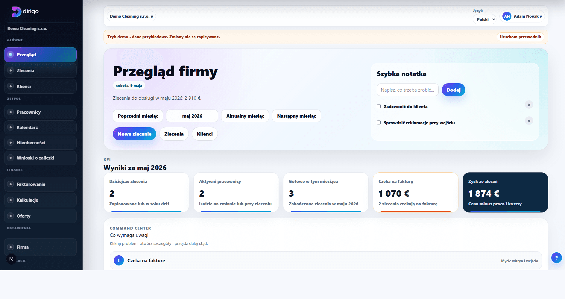 Przegląd zleceń